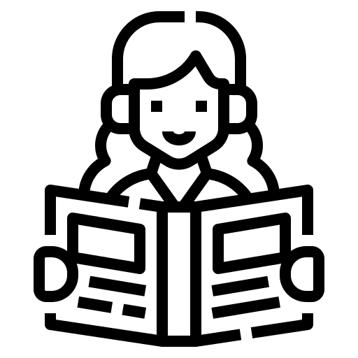 Reading student child reading book icon