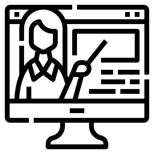 Video lecture course online education online class icon