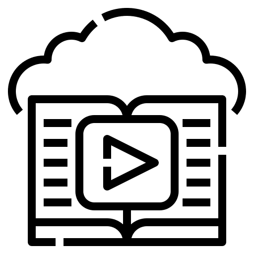 Cloud e learning books study icon