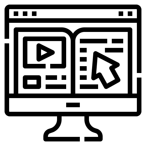 Computer online library computer education icon
