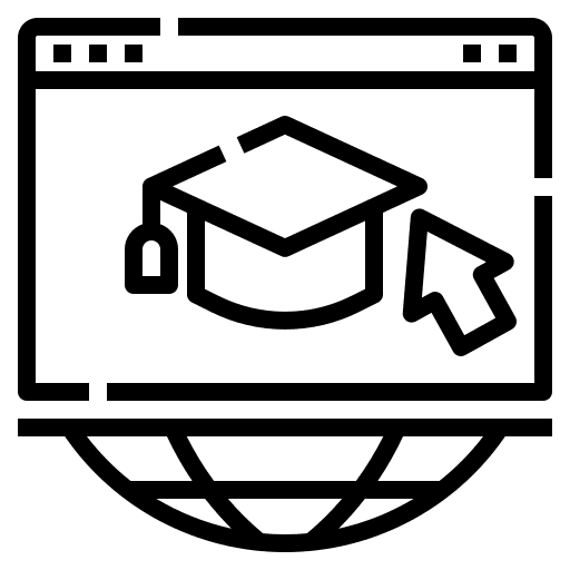 Elearning online education library icon