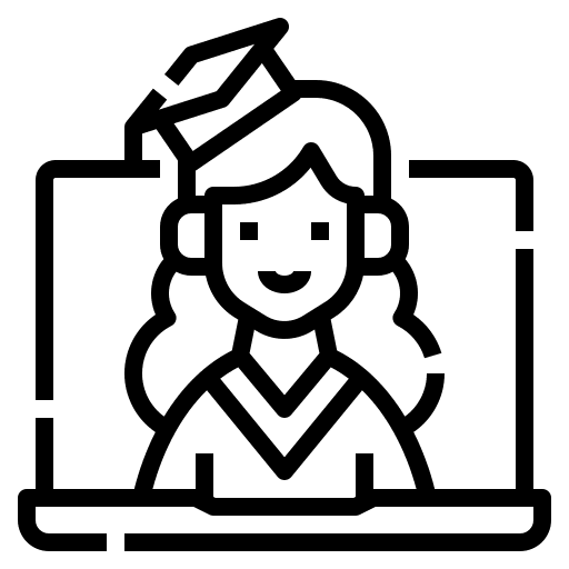 Graduation woman e learning graduation icon