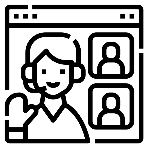 Video conference lesson study study group icon