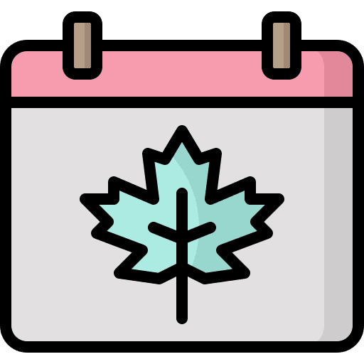 Calendar leaf autumn season icon