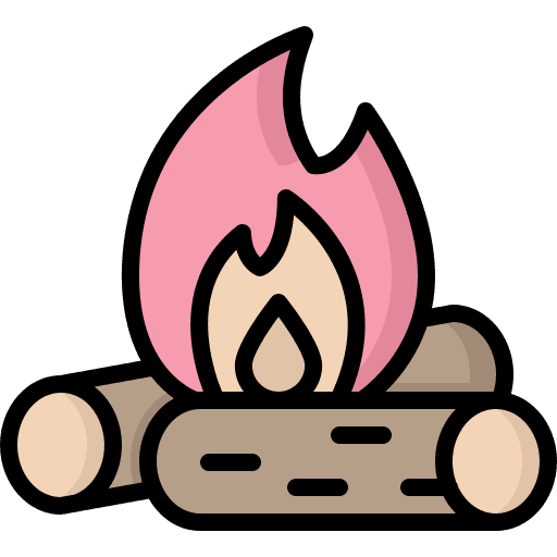 Campfire wood nature fire icon