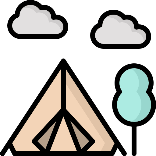 Camping vacation adventure summer camp icon