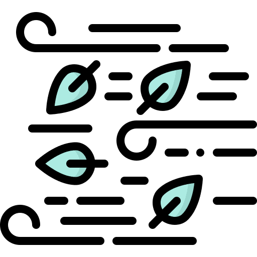 Wind breeze windy leaves icon