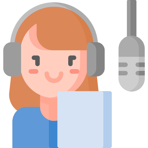 Broadcaster reporter person radio icon