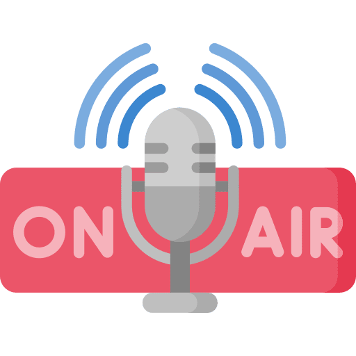 On air microphone news live icon