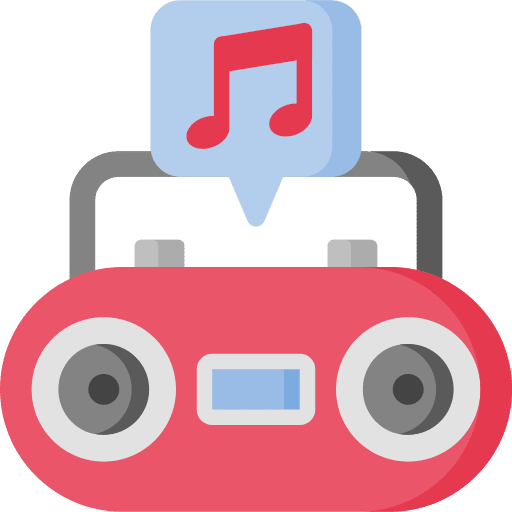 Boombox retro audio music icon