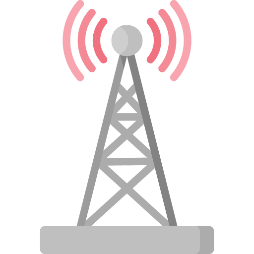 Radio antenna signal communications transmission tower icon