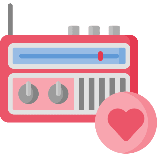 Favourite podcast heart microphone icon