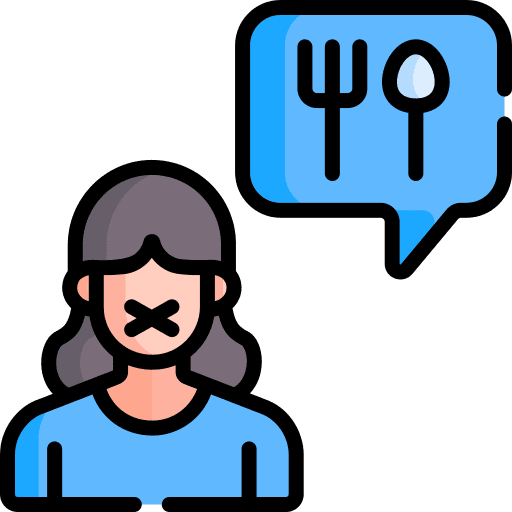 Eating disorder food woman health icon