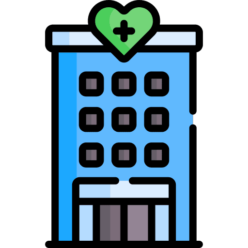 Hospital building healthcare and medical health clinic urban icon