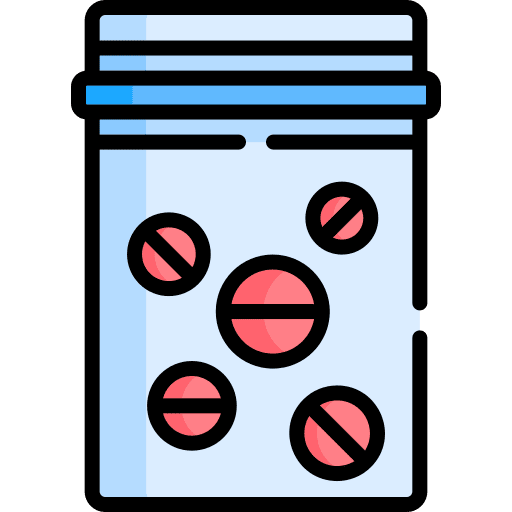 Pills addiction pills bag icon