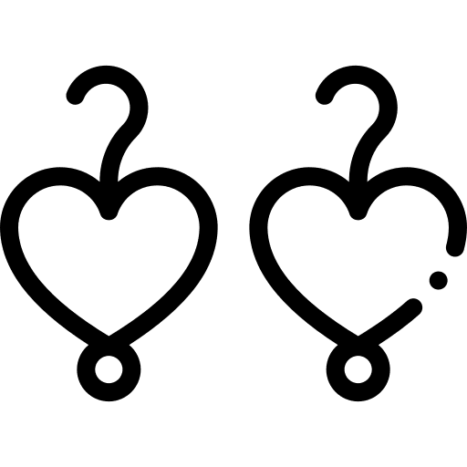 Earrings accessories heart shape heart icon