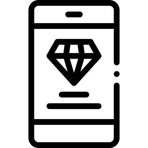 Smartphone gem luxury commerce and shopping icon