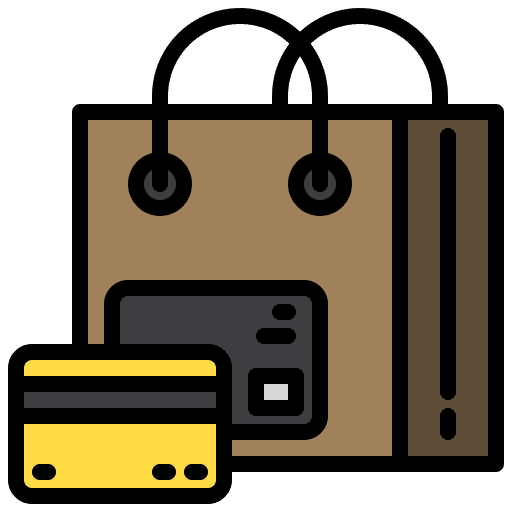 Credit card online shopping commerce and shopping credit card icon