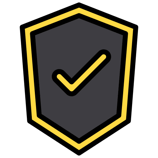 Shield protected commerce and shopping verified icon