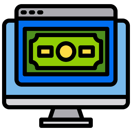 Computer money business and finance ecommerce icon