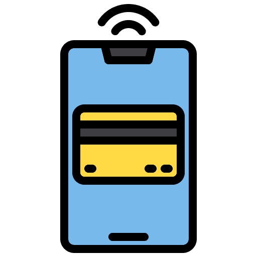 Payment method transaction mobile phone credit card icon