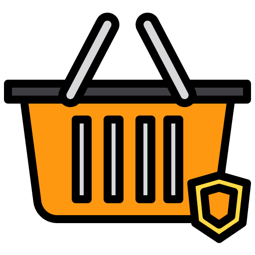 Basket shield store basket icon