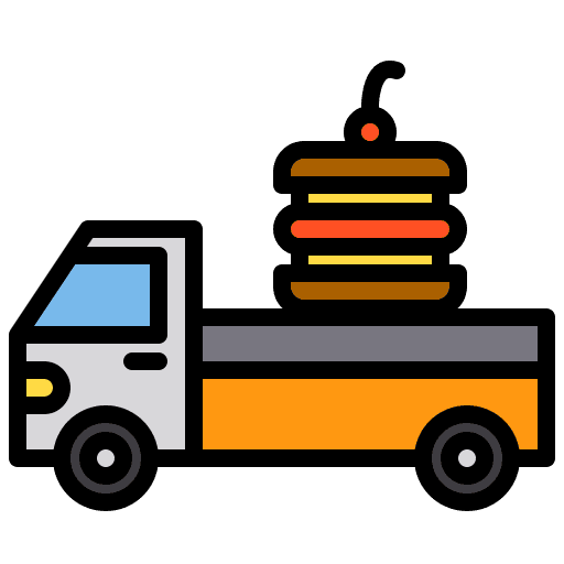 Truck food delivery shipping and delivery vehicle icon