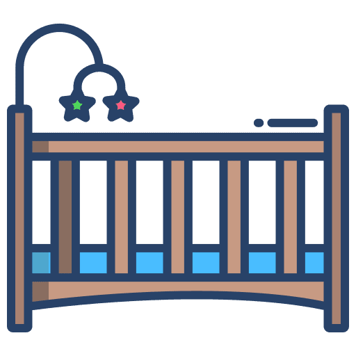 Crib kid kid and baby furnitures icon