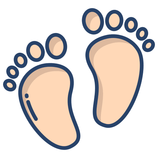 Feet baby birth shapes icon