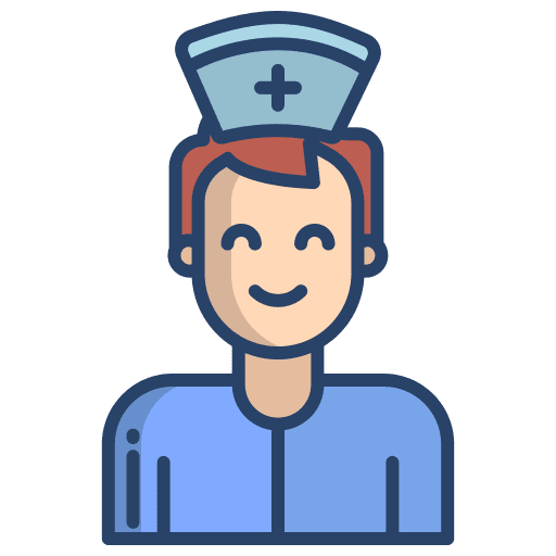Nurse man doctor vaccination icon