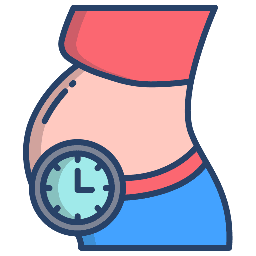 Pregnancy baby time and date healthcare and medical icon