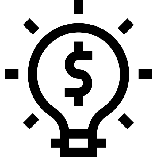 Light bulb dollar idea marketing icon