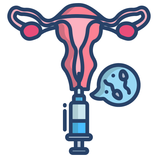 Uterus fallopian tubes ovaries kid and baby icon