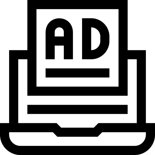 Ad digital marketing computer promotion icon