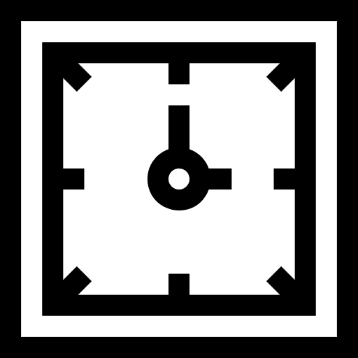 Clock square time and date tool icon