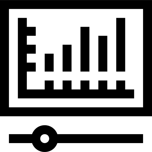 Video bar graph video marketing icon