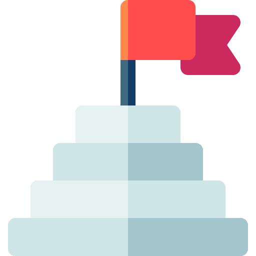 Top pyramid top steps icon