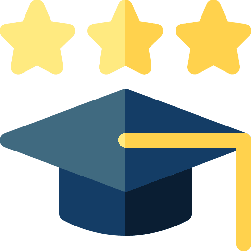 Mortarboard education stars graduation icon