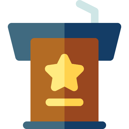 Podium podium representative chief icon