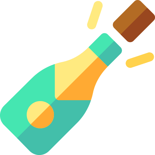 Champagne cheer champagne food and restaurant icon