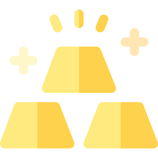 Gold assets banking value icon
