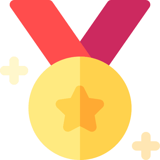 Medal winner quality certification icon