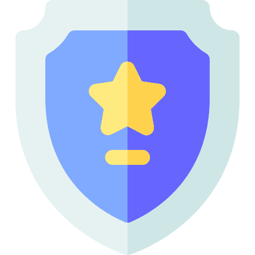 Shield security star police officer icon