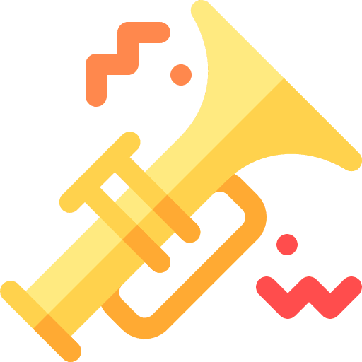 Trumpet music and multimedia musical instrument music icon