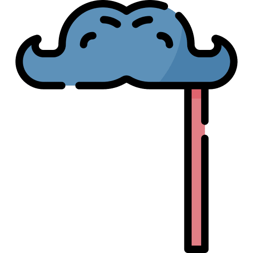 Moustache mask carnival costume icon