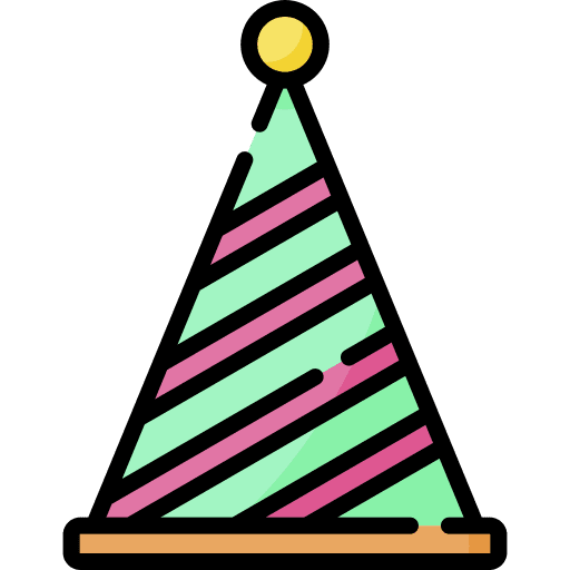 Party hat decoration birthday and party fun icon
