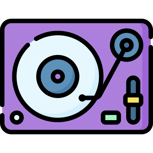 Turntable music player vinyl player music icon