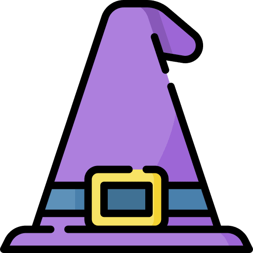 Witch hat wizard costume halloween icon