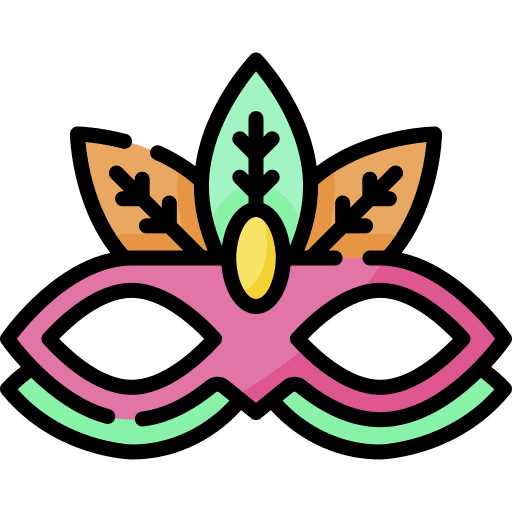 Carnival mask feathers birthday and party eye mask icon