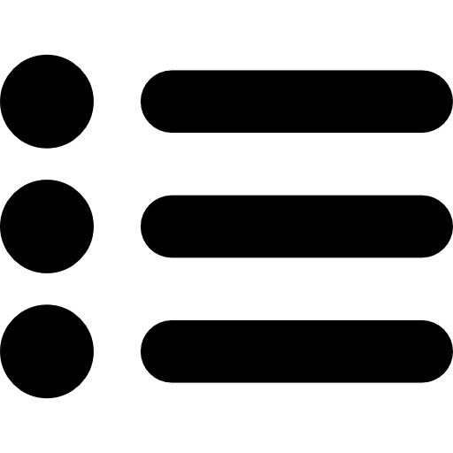 List interface symbol items bullet point list icon